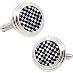 Cufflinks Inc Checker Step Cufflinks - Silver/Black/White