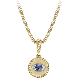 David Yurman Amulet Evil Eye - Gold/Blue/Diamonds