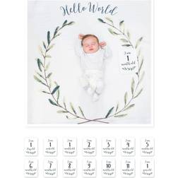 Lulujo Hello World Photo Blanket & Monthly Card Set Baby