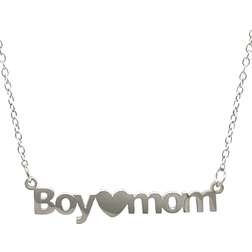 Adornia Boy Mom Heart Necklace - Silver