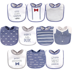 Hudson Interlock Drooler Bibs Little Mister Handsome 10-pack