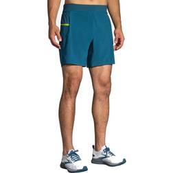 Brooks Sherpa 7" 2-in-1 Shorts Men - Alpine/Bright Moss