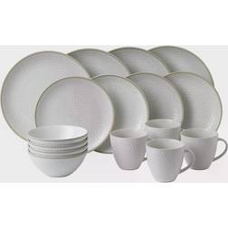 Royal Doulton Maze Grill Hammer White 16 Piece Dinner Set Service de Table 16pcs