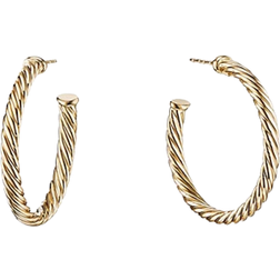 David Yurman Large Cablespira Hoop Earrings - Gold