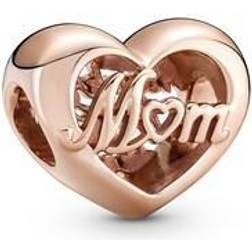 Pandora Thank You Mum Heart Charm - Rose Gold