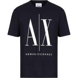 Armani Icon Logo Cotton Graphic T-shirt - Navy