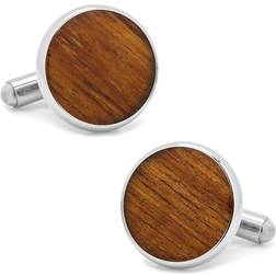 Cufflinks Inc Wood Cufflinks - Silver/Brown