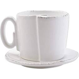 Vietri Lastra White Cup & Saucer Tazza