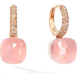 Pomellato Nudo Classic Earrings - White Gold/Rose Gold/Quartz/Diamonds