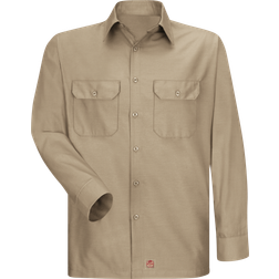 Red Kap Long Sleeve Solid Rip Stop Shirt - Khaki