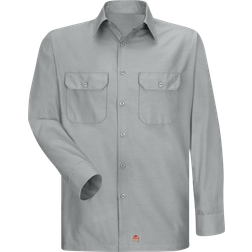 Red Kap Long Sleeve Solid Rip Stop Shirt - Grey