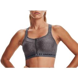 Under Armour High Crossback Zip Sports Bra - Charcoal Light Heather