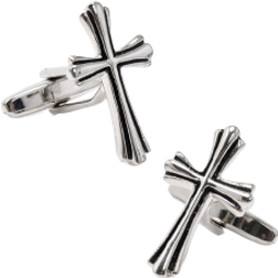 Cufflinks Inc Cross Cufflinks - Silver/Black