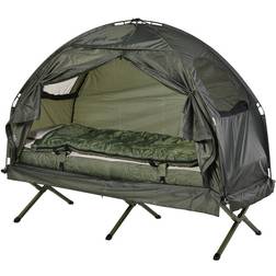 OutSunny Portable Camping Cot Tent with Air Mattress, Sleeping Bag and Pillow