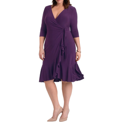 Kiyonna Whimsy Wrap Dress - Plum