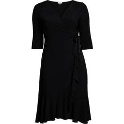 Kiyonna Whimsy Wrap Dress - Black