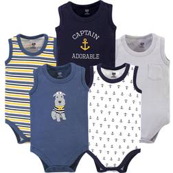 Hudson Baby Cotton Sleeveless Bodysuits 5-pack - Sailor Dog ( 10152838)