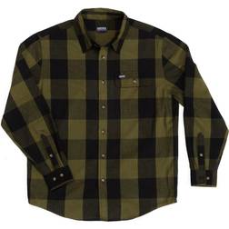 Smith's Workwear Men's Buffalo Pocket Flannel Button-up Shirt - Olive/Black