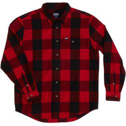 Smith's Workwear Men's Buffalo Pocket Flannel Button-Up Shirt - Red/Black