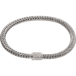 John Hardy Classic Chain Sterling Silver Bracelet with Diamond Pave