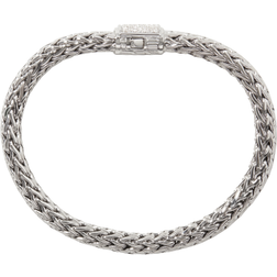 John Hardy Classic Chain Sterling Silver Bracelet with Diamond Pave