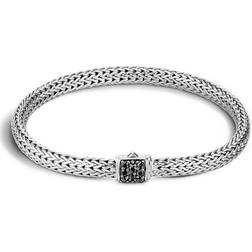 John Hardy Classic Chain Sterling Silver Lava Bracelet with Black Sapphire