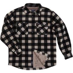 Smith Sherpa Lined Plaid Microfleece Shirt Jacket - Grey/Black