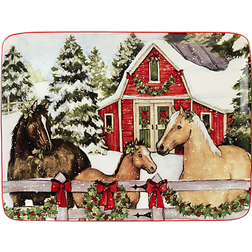 Certified International Homestead Christmas Serving Platter & Tray