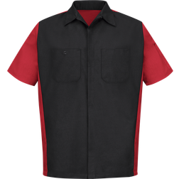 Red Kap Short Sleeve Two Tone Crew Shirt - Black/Red