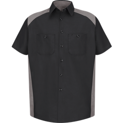 Red Kap Short Sleeve Motorsports Shirt - Silver/Black