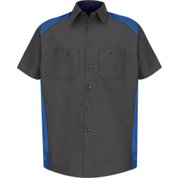 Red Kap Short Sleeve Motorsports Shirt - Charcoal/Royal Blue