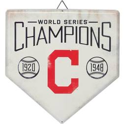 Open Road Brands Cleveland Indians World Series Home Plate Metal Sign