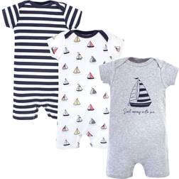 Hudson Baby Cotton Rompers 3-pack - Sailboat ( 10152802)