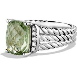 David Yurman Petite Wheaton Ring - Silver/Diamonds/Prasiolite