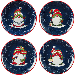Certified International Holiday Magic Gnome Dessert Plate 4pcs