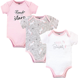 Hudson Unicorn Bodysuits 3-pack - Pink/White/Grey