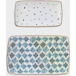 Lenox Blue Bay Serving Platter & Tray 2pcs