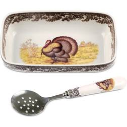 Spode Woodland Turkey Cranberry Serving Dish