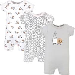 Hudson Cotton Rompers 3-pack - Milk Cookies (10152639)
