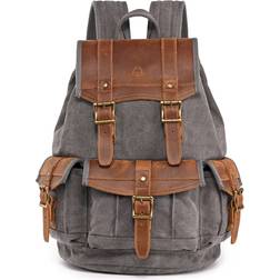 TSD Brand Turtle Ridge Canvas Backpack - Grey