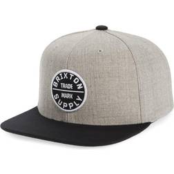 Brixton Oath III Snapback Cap - Light Heather Grey/Black