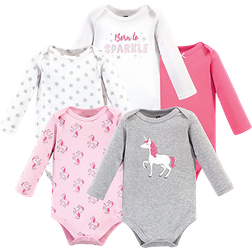 Hudson Long Sleeve Bodysuits 5-pack - Pink Unicorn (10158670)