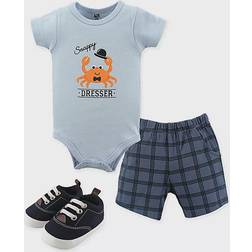 Hudson Baby Bodysuit Shorts & Shoes 3-Piece Set - Crab (10155472)