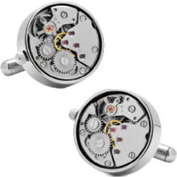 Cufflinks Inc Watch Movement Cufflinks - Silver