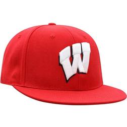 Top of the World Wisconsin Badgers Team Color Fitted Hat Men - Red