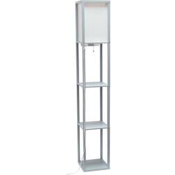 Simple Designs Storage Shelf with 2 USB Charging Ports Floor Lamp 62.5"