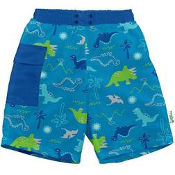 Green Sprouts Pocket Trunks with Built-in Reusable Absorbent Swim Diaper - Aqua Dinosaurs