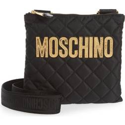 Moschino Logo Quilted Nylon Crossbody Bag - Fantasy Print Black