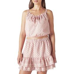 Lucky Brand Printed Tie Front Matchback Cami - Pink Multi
