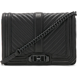 Rebecca Minkoff Chevron Quilted Small Love Crossbody - Black